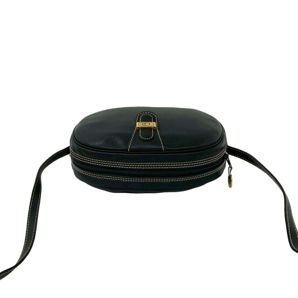 CHRISTIAN DIOR Vintage Black Leather Shoulder Bag - Picture 4 of 10